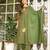 Cotton cambric a-line dyed kurti pant dupatta set