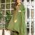 Cotton cambric a-line dyed kurti pant dupatta set
