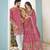 Pink handwork embroidered silk men's kurta with lehenga choli couple set