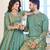 Purple handwork embroidered silk men's kurta with lehenga choli couple set