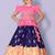 Light Pink and Naby Blue Floral Saouth indian Pavadai set Lehenga choli