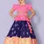 Light Pink and Naby Blue Floral Saouth indian Pavadai set Lehenga choli