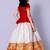Red And Off White South Indian Pavadai Set Lehenga choli