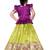 Wine And Parrot Green South Indian Pavadai set Lehenga cholu