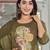 Cotton dyed a-line kurti pant dupatta set