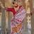 Off- white silk blend printed saree with unstitched blouse