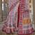 Off- white silk blend printed saree with unstitched blouse