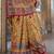 Yellow silk blend printed saree with unstitched blouse