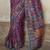 Purple silk blend printed saree with unstitched blouse