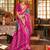 Grey silk blend printed saree with unstitched blouse