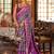 Purple silk blend printed saree with unstitched blouse
