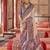 Beige silk blend printed saree with unstitched blouse
