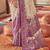 Beige silk blend printed saree with unstitched blouse