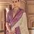 Beige silk blend printed saree with unstitched blouse