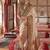 Beige silk blend printed saree with unstitched blouse