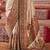 Beige silk blend printed saree with unstitched blouse