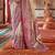 Beige silk blend printed saree with unstitched blouse