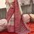 White silk blend printed saree with unstitched blouse