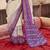 White silk blend printed saree with unstitched blouse