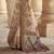 Off-white silk blend printed saree with unstitched blouse