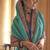 Turquoise silk blend printed saree with unstitched blouse