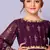 Wine Foil Print Ebroidery Kids PartyWear Gown Dress