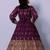 Wine Foil Print Ebroidery Kids PartyWear Gown Dress