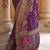 Purple silk blend printed saree with unstitched blouse