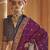 Purple silk blend printed saree with unstitched blouse