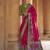 Magenta silk blend printed saree with unstitched blouse