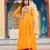 Yellow  faux georgette anarkali gown with laheriya print & kutchi patchwork – navratri special fully stitched dress