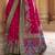 Magenta silk blend printed saree with unstitched blouse