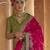 Magenta silk blend printed saree with unstitched blouse