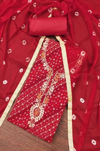 Rani cotton embroidered unstitched dressaterial