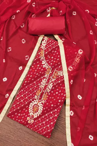 Rani cotton embroidered unstitched dressaterial