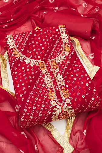 Rani cotton embroidered unstitched dressaterial
