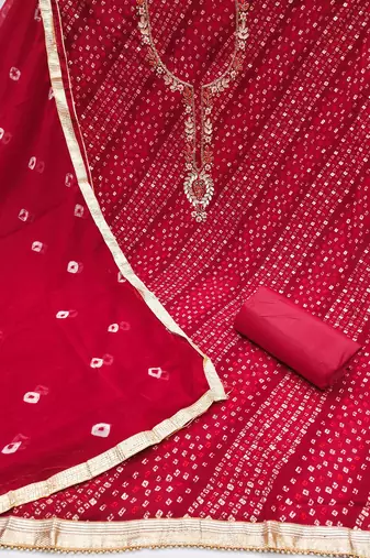 Rani cotton embroidered unstitched dressaterial