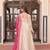 Beige cosmos anarkali gown with pearl & bead embroidered work and pink bandhej dupatta – fully stitched festive wear
