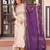Beige cosmos  anarkali gown with pearl & bead embroidered work and wine bandhej dupatta – fully stitched festive wear