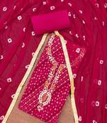 Magenta cotton embroidered unstitched dressaterial