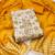Yellow roman cotton silk print handwork unstitched dress material