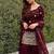MAROON CHINON SILK  PARTY WEAR SUIT SET 