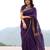 Purple cotton saree with blouse