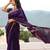 Purple cotton saree with blouse