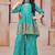 Rama Green Leheriya Pattern Embroidery Salwar suit For Girls