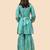 Rama Green Leheriya Pattern Embroidery Salwar suit For Girls