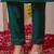 Green Designer Straight Kurti Pant Dupatta Set With Embroidery And Hand Work