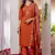 Orange Designer Straight Kurti Pant Dupatta Set With Embroidery And Hand Work