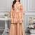 Beige Cream Printed Peplum kids palazzo set for girl dress
