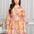 Beige Cream Printed Peplum kids palazzo set for girl dress